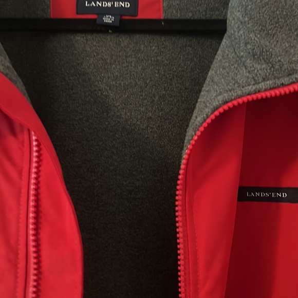 VTG Land’s End thick red squall coat XL  jacket outdoor classic oversized warm - Picture 7 of 11